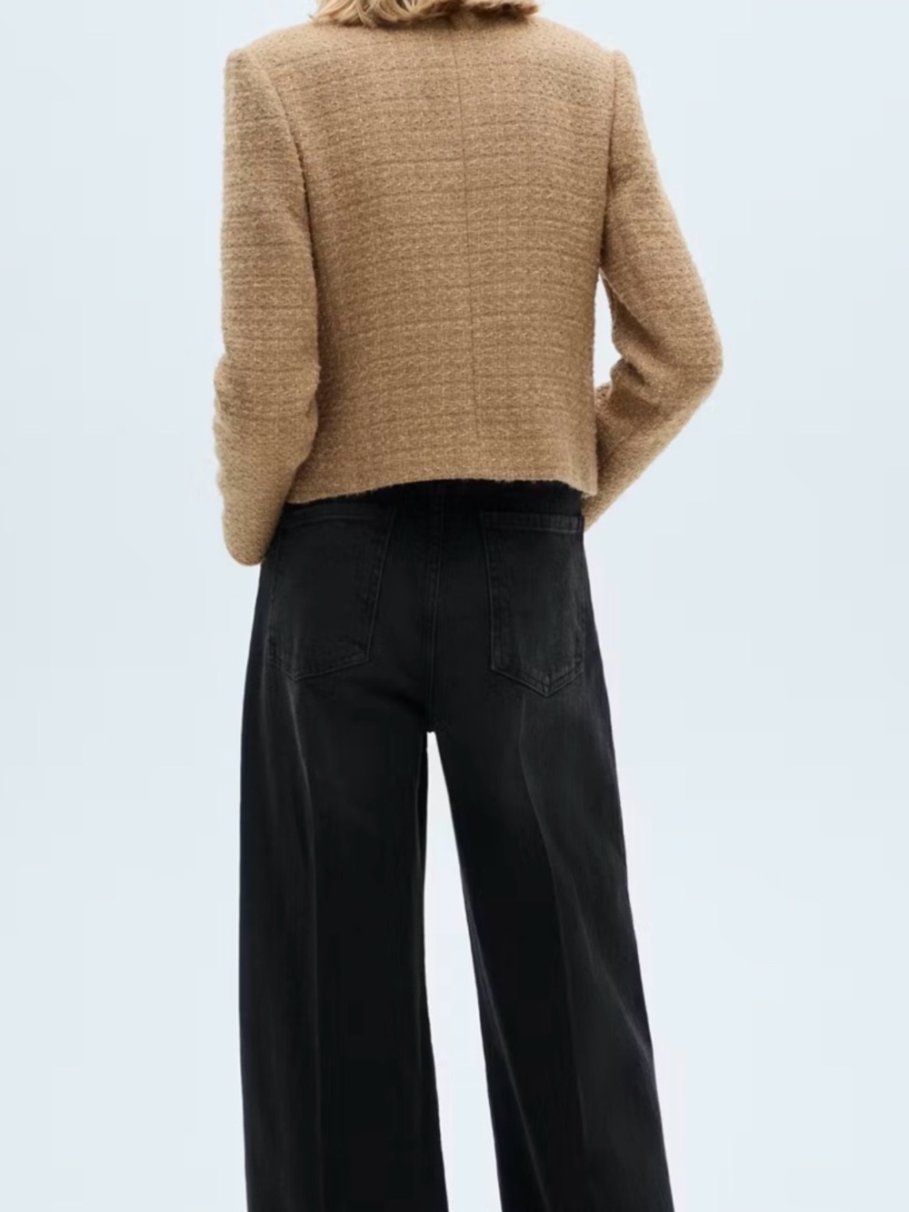 NTW: MANGO TWEED JACKET WITH STRIPED COLLAR: SIZE MEDIUM - Picture 5 of 5
